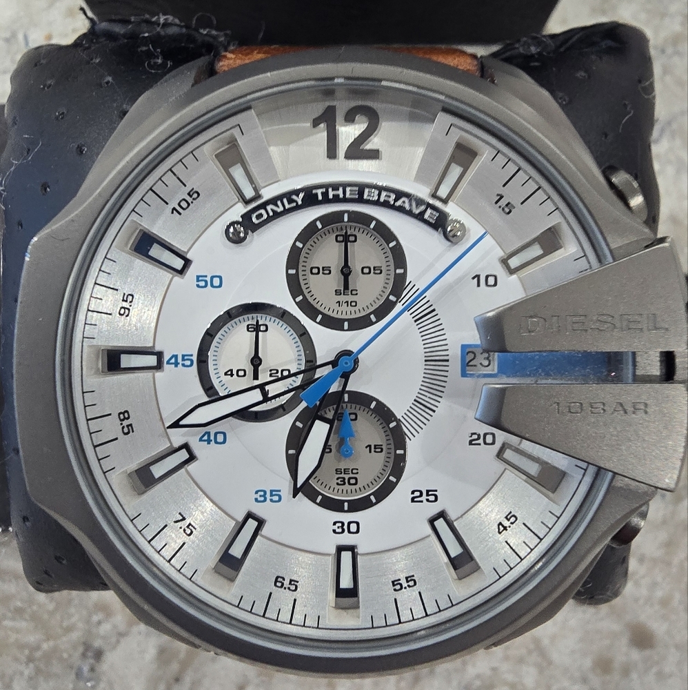 Diesel Men's Silver and Black Watch